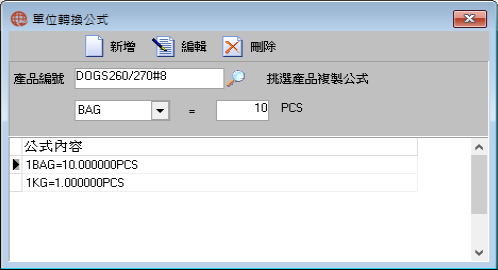 圖-1 單位轉換公式
