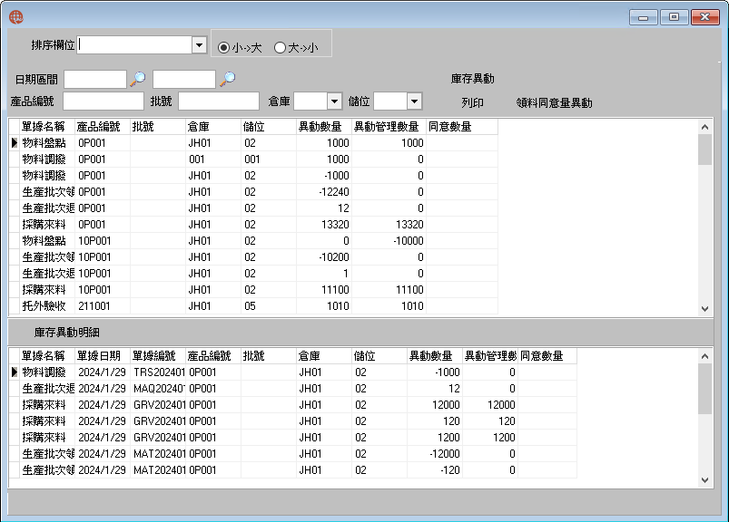 圖-4 庫存管理-庫存異動查詢