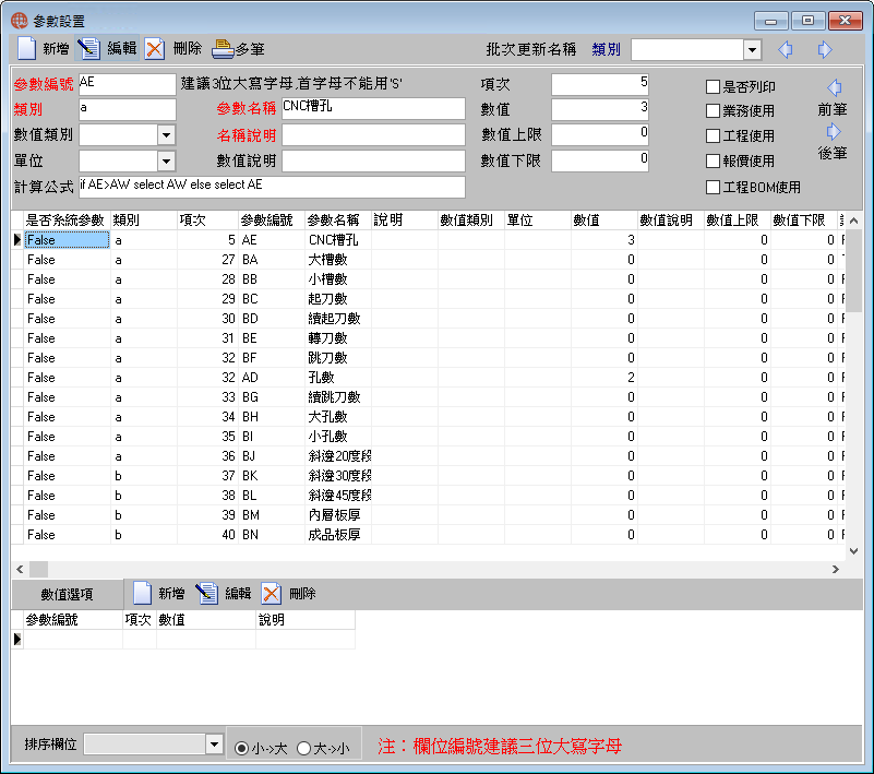 圖-1 參數設置