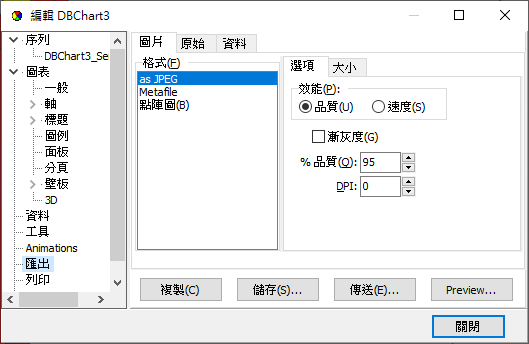 圖-33 編輯按鈕下的功能選項-匯出